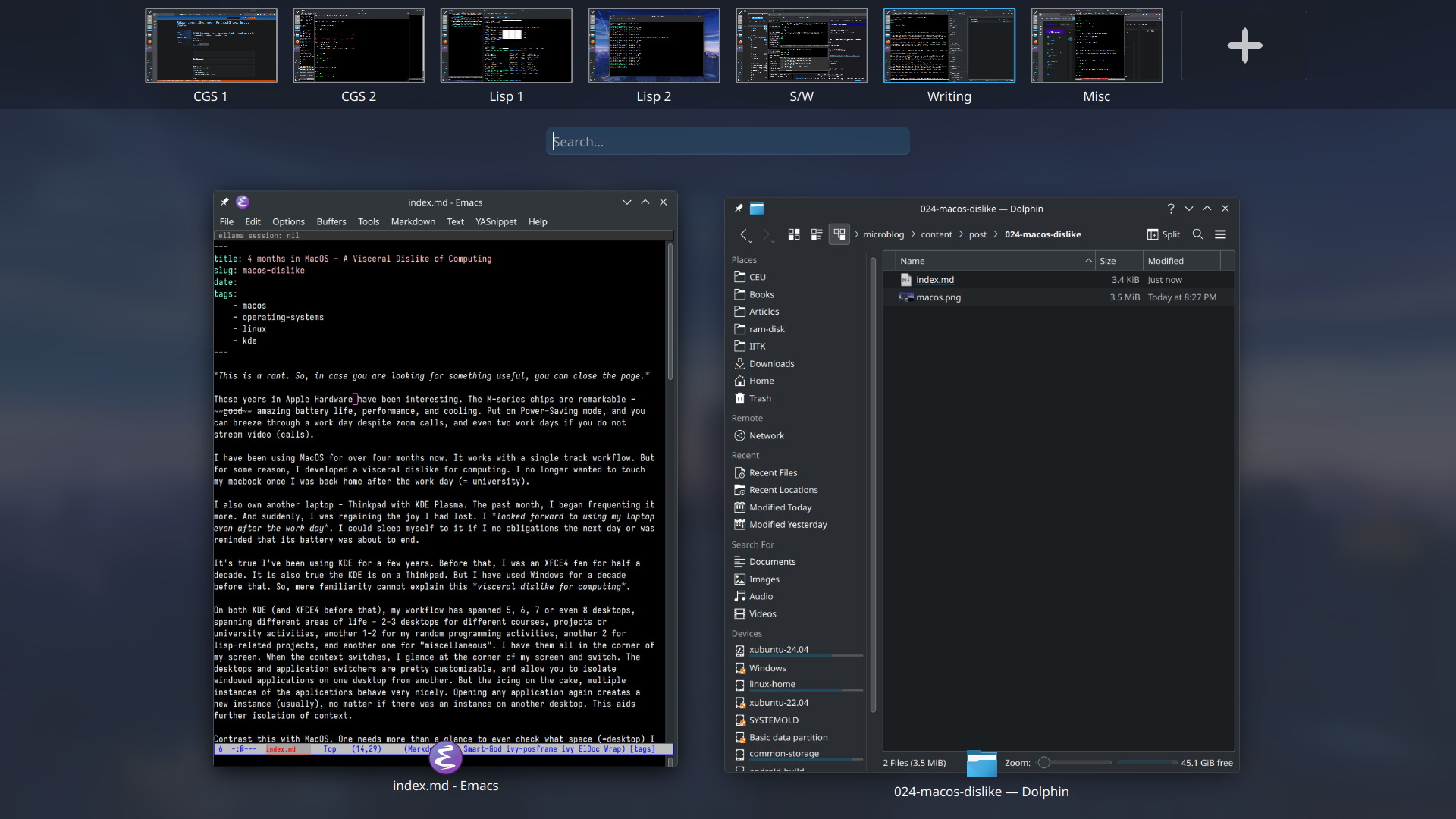 My KDE Plasma Desktop at the moment I was wrapping this up