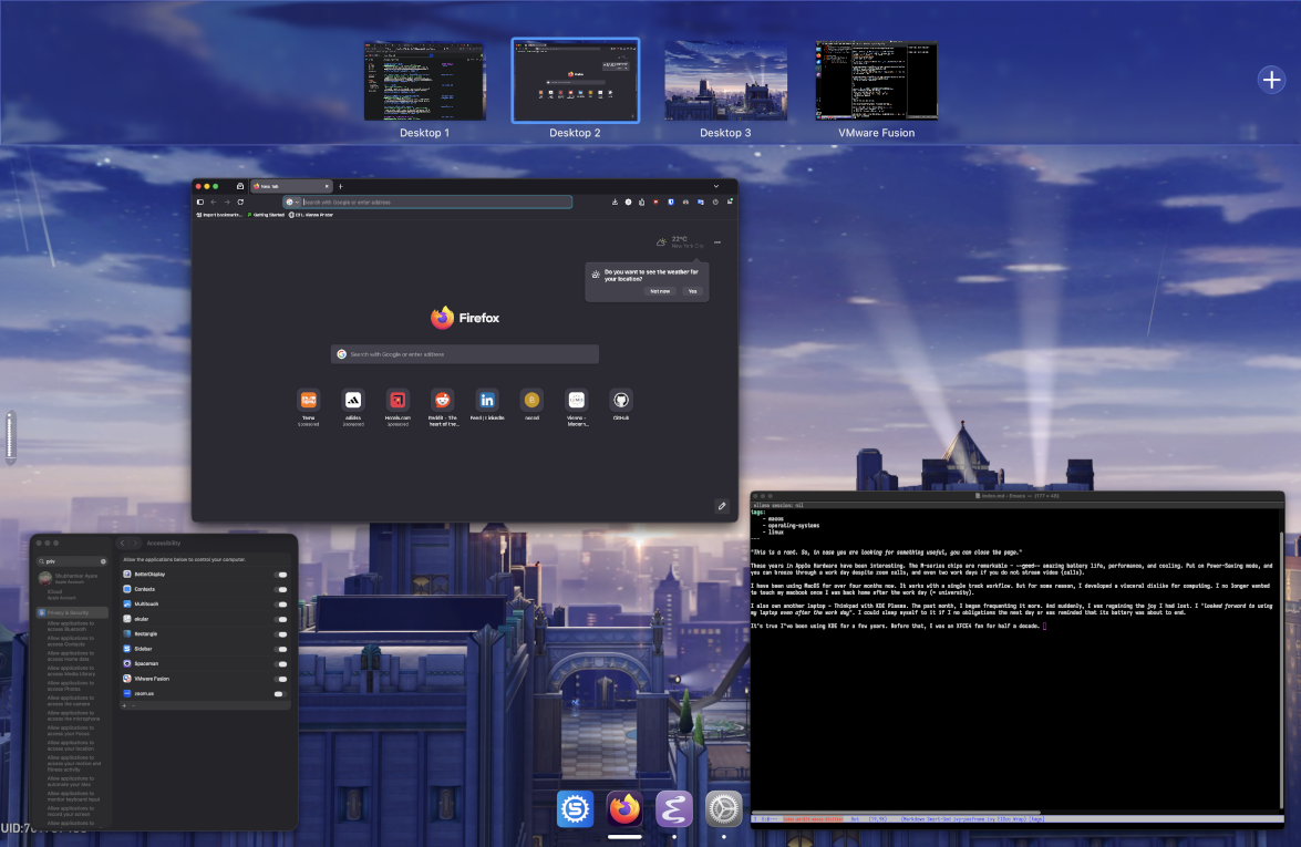 My MacOS Desktop at the moment I was writing this